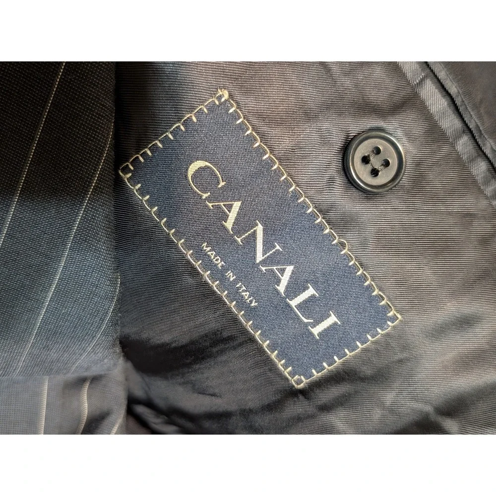 CANALI Men's‎ Charcoal Pinstripe Blazer Made in Italy Wool Blend Size 56R